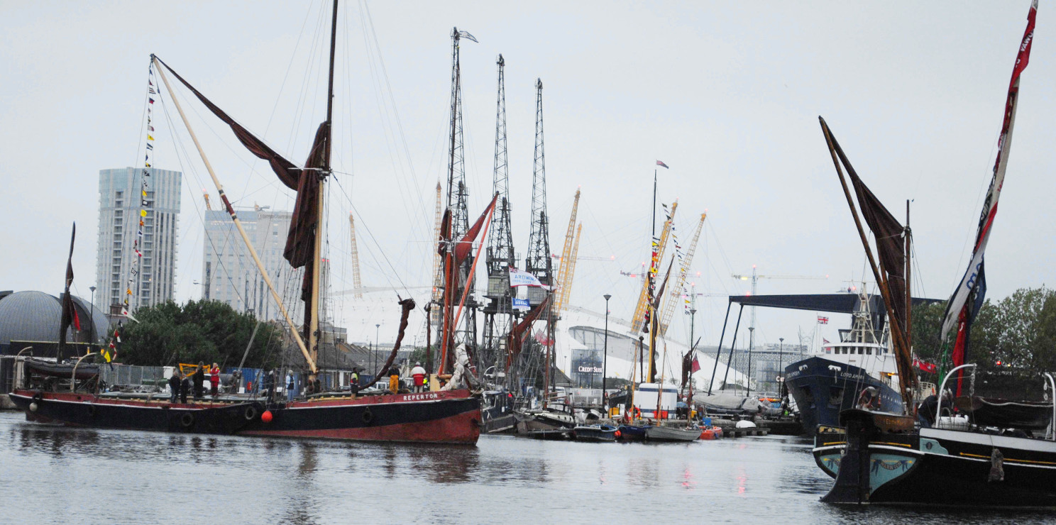 Manouvering at West India Dock to settle for part 2 of the parade event, the Popup Museum — Picture by Renee Waite